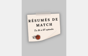 Résultats et commentaires du 26-27 Septembre 2026